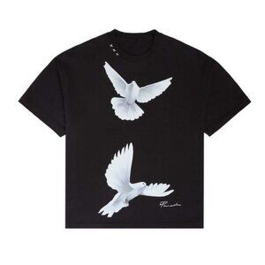 3.Paradis Freedom Doves Cotton Tee in Black